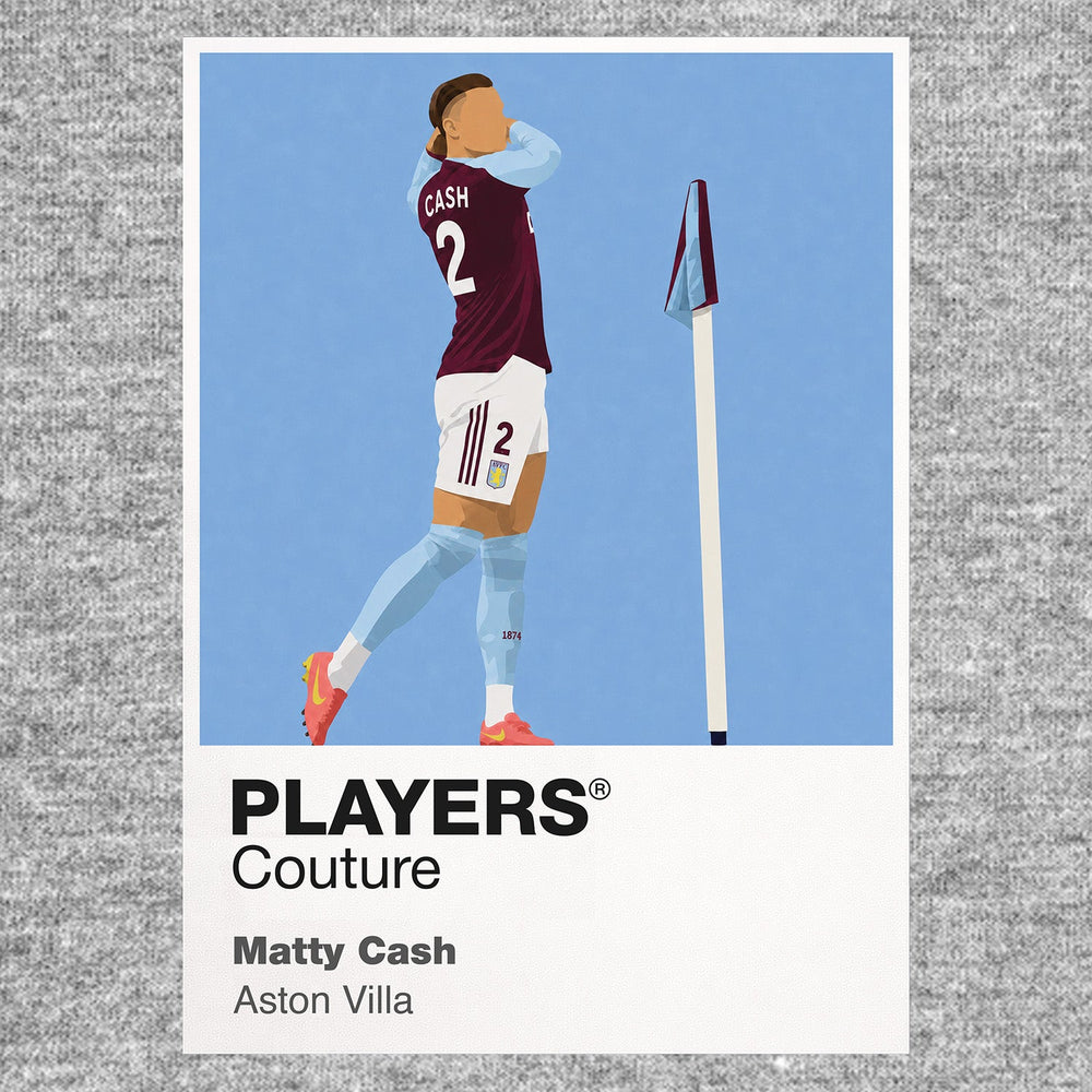 Matty Cash Aston Villa grey Icon Frame artwork detail