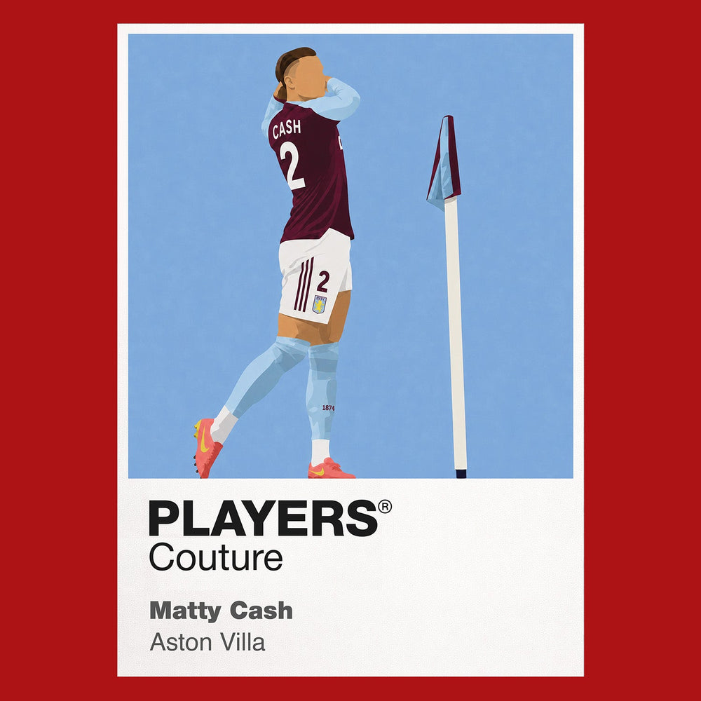 Matty Cash Aston Villa red Icon Frame artwork detail