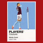 Matty Cash Aston Villa red Icon Frame artwork detail
