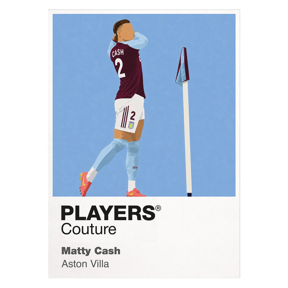 Matty Cash Aston Villa white Icon Frame artwork detail