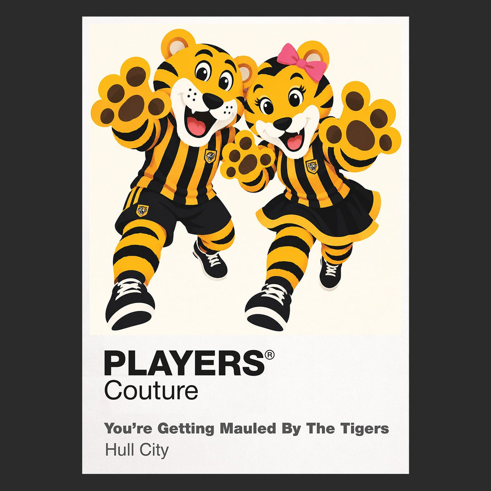 You're Getting Mauled By The Tigers Icon Frame artwork in black
