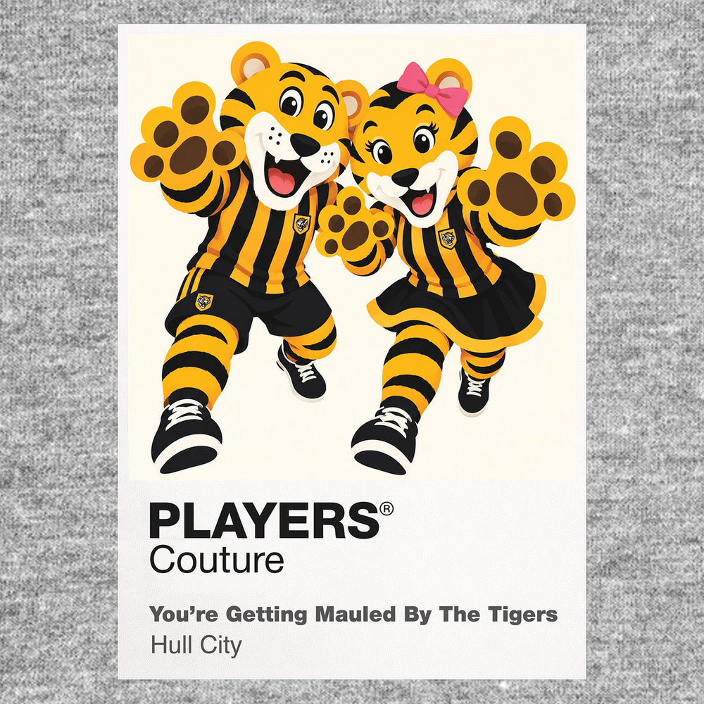 You're Getting Mauled By The Tigers Icon Frame artwork in grey