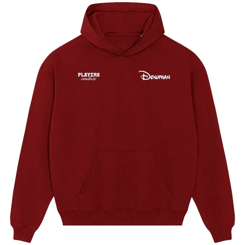 Max Dowman hoodie – red men's hoodie featuring the Max Dowman Players Couture logo