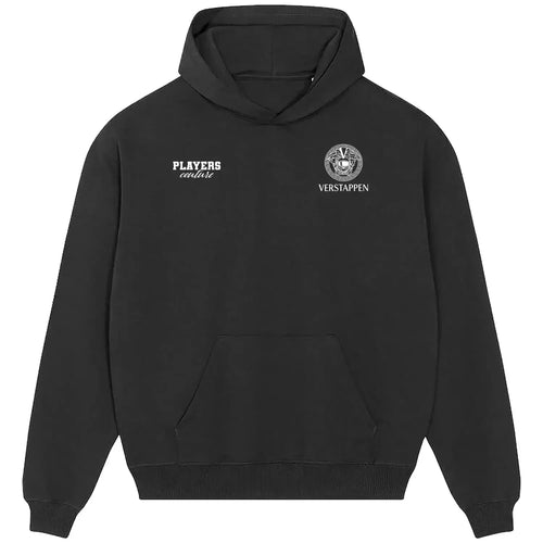 Max Verstappen hoodie – black men's hoodie featuring the Max Verstappen Players Couture logo