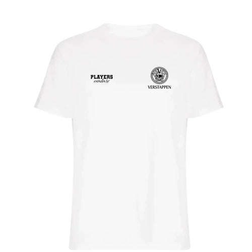 Max Verstappen t-shirt – white men's t-shirt featuring the Max Verstappen Players Couture logo