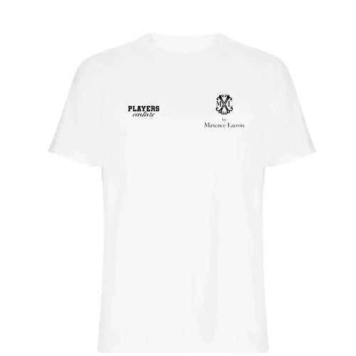 Maxence Lacroix t-shirt – white men's t-shirt featuring the Maxence Lacroix Players Couture logo