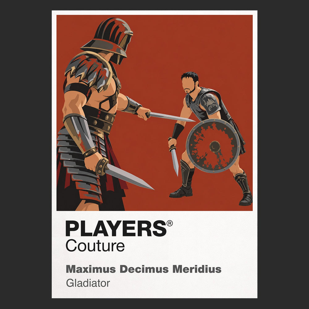Maximus Decimus Meridius Maximus raising sword and shield in the arena as commander, gladiator and avenging father Icon Frame artwork in black