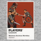 Maximus Decimus Meridius Maximus raising sword and shield in the arena as commander, gladiator and avenging father Icon Frame artwork in grey