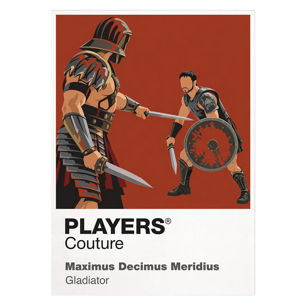 Maximus Decimus Meridius Maximus raising sword and shield in the arena as commander, gladiator and avenging father Icon Frame artwork on white
