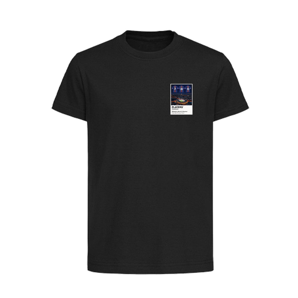 Mbappé, Messi and Neymar PSG Icons in Lights Frame Kids T-Shirt in Black