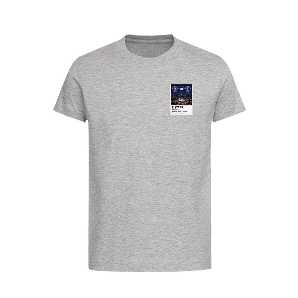 Mbappé, Messi and Neymar PSG Icons in Lights Frame Kids T-Shirt in Gray