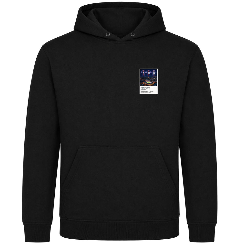 Mbappé, Messi and Neymar PSG Icons in Lights Frame Men's Hoodie in Black