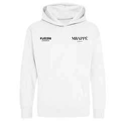 Kylian Mbappe Paris hoodie – white kids' hoodie featuring the Kylian Mbappe Paris Players Couture logo