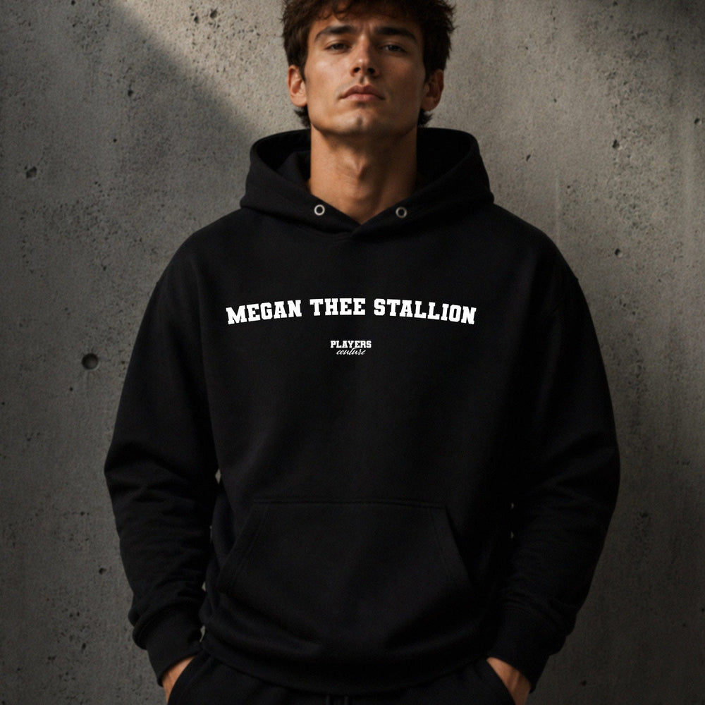 Megan Thee Stallion name-print hoodie - black