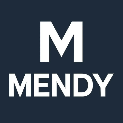 Mendy Logo Men's T-Shirt – navy close-up detail shot of the Mendy Players Couture logo design