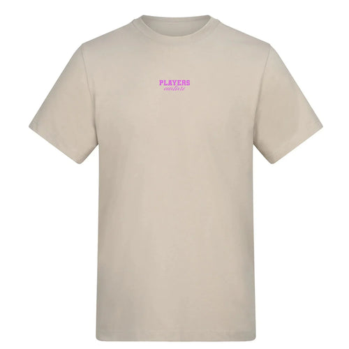 Custom Create Logo Essentials Men's Cotton T-Shirt – close-up detail shot of the Custom Create Players Couture logo design