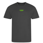 Custom Essentials t-shirt – white men's t-shirt with black Custom Essentials letters and Players Couture logo on the chest