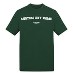 Custom Create Any Name t-shirt – white men's t-shirt with black Custom Create Any Name letters and Players Couture logo on