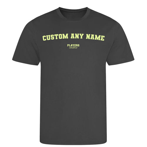 Custom Any Name Essentials t-shirt – white men's t-shirt with black Custom Any Name Essentials letters and Players Couture
