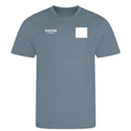 Custom Upload Your Logo Men's Sports T-Shirt – close-up detail shot of the Custom Upload Your Players Couture logo design