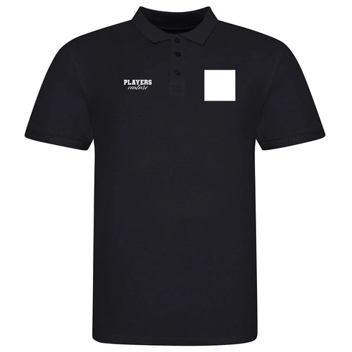 Custom Upload Your Logo  Essentials Men's Cotton Pique Polo Shirt – close-up detail shot of the Custom Upload Your Players