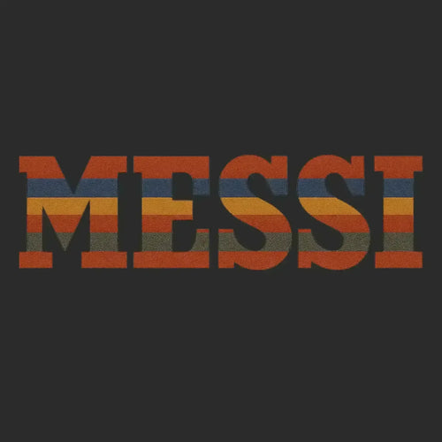 Lionel Messi Classic Logo Men's T-Shirt – black close-up detail shot of the Lionel Messi Players Couture logo design