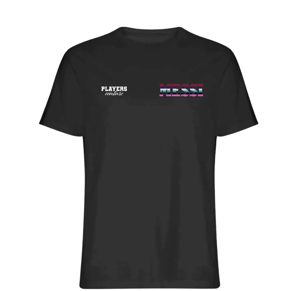 Lionel Messi Colours Logo Players Couture Mens T-Shirt Black