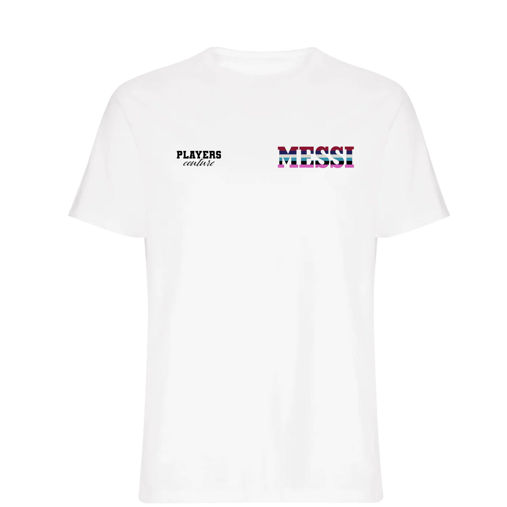 Lionel Messi Colours Logo Players Couture Mens T-Shirt