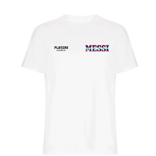Lionel Messi Colours t-shirt – white men's t-shirt featuring the Lionel Messi Colours Players Couture logo
