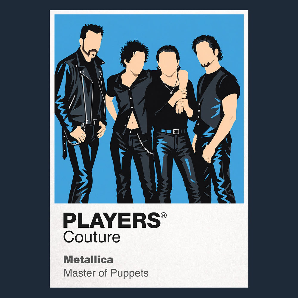 Metallica the instruments, stance and stage energy of Metallica's modern line-up Icon Frame artwork in navy