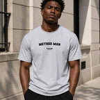 Method Man Men's T-Shirt — lifestyle photo, Grey t-shirt