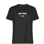 Metroid t-shirt – black men's t-shirt with white Metroid letters and Players Couture logo on the chest