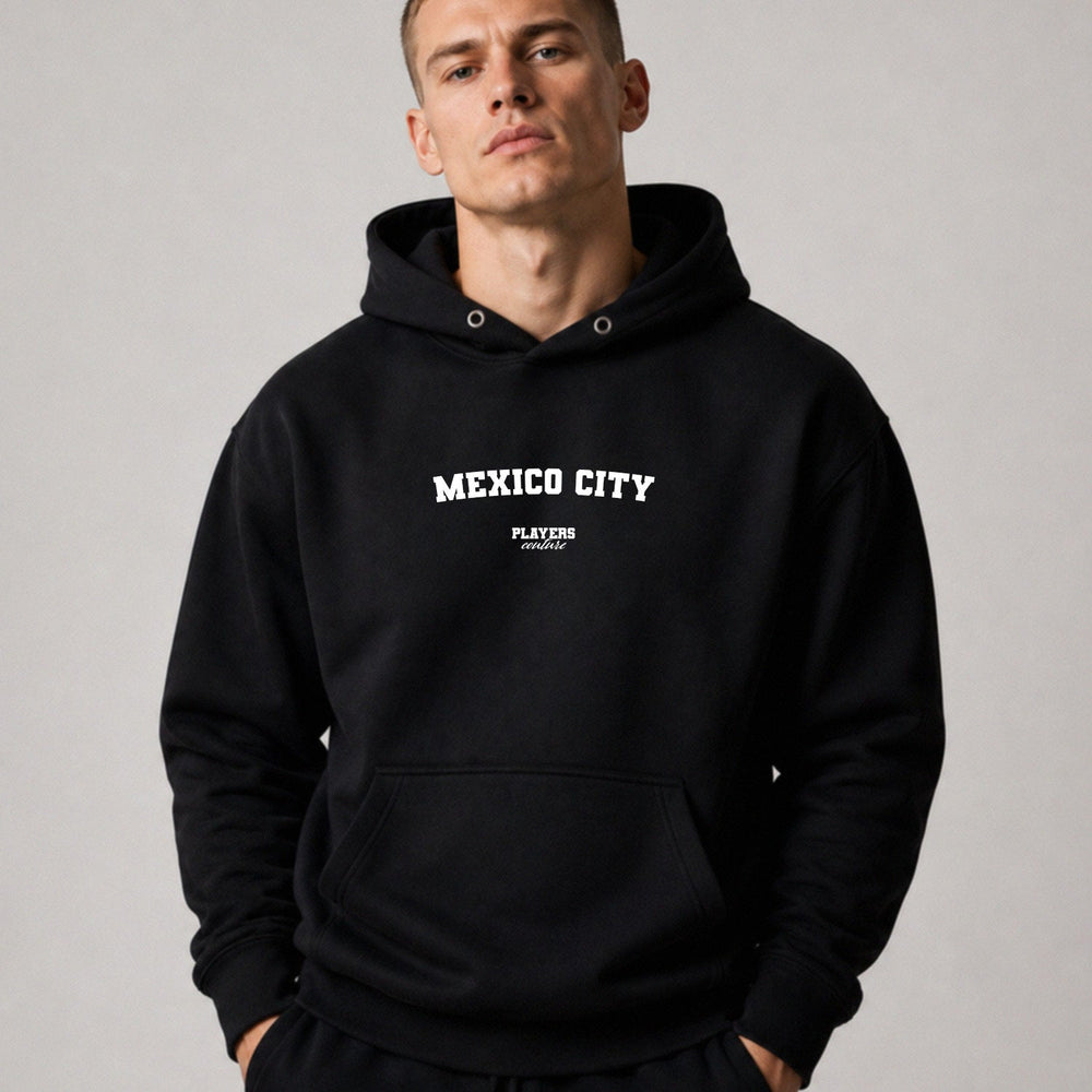 Mexico City name-print hoodie - black
