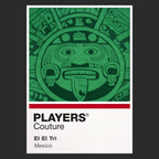 Mexico Classic Football Shirt Colours Frame Men's T-Shirt – black close-up detail shot of the Mexico Players Couture logo
