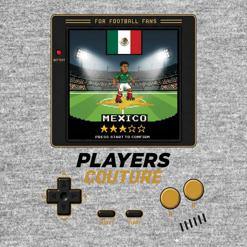 Mexico World Cup 8-Bit Kids T-Shirt retro gaming football design by Players Couture