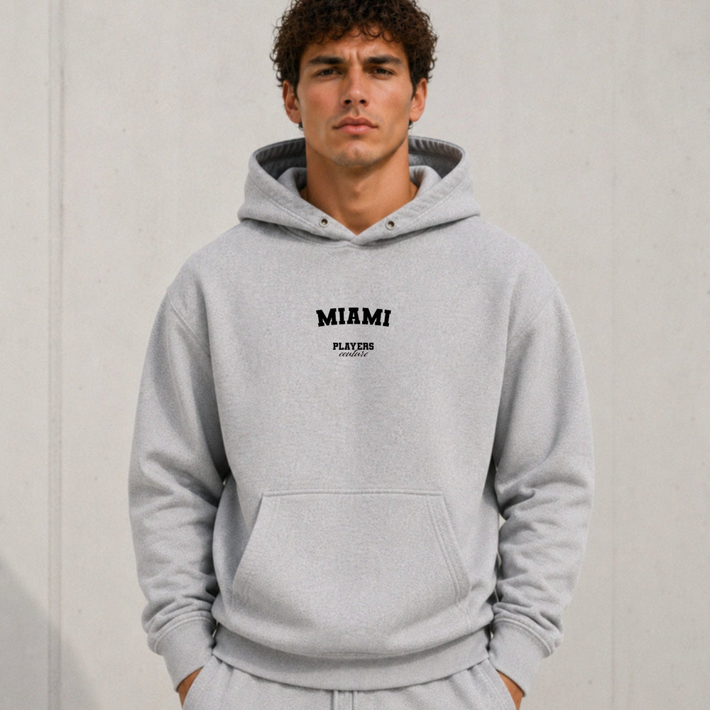 Miami name-print hoodie - grey