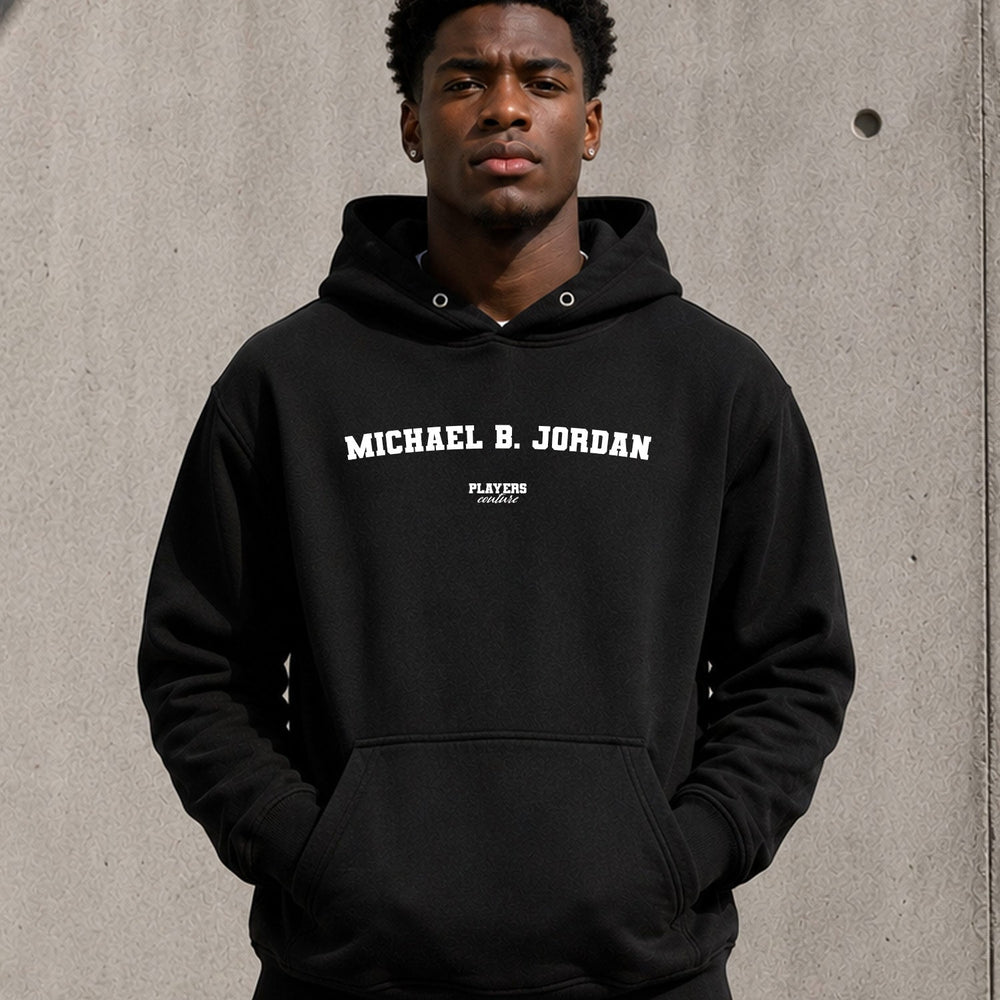 Michael B. Jordan name-print hoodie - black