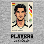 Michael Ballack World Cup Sticker Men's T-Shirt – grey close-up detail shot of the Michael Ballack World Cup Players Couture