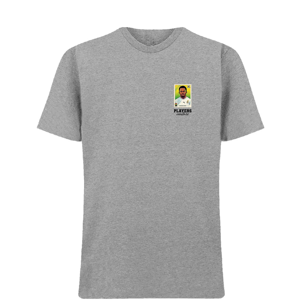 Michael Essien World Cup t-shirt – grey men's t-shirt featuring the Michael Essien World Cup Players Couture logo