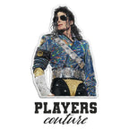Michael Jackson Glitter Jacket Badge Men's Hoodie – black close-up detail shot of the Michael Jackson Glitter Jacket Players