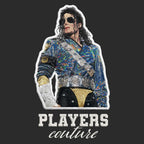 Michael Jackson Glitter Jacket Badge Men's Hoodie – white close-up detail shot of the Michael Jackson Glitter Jacket Players