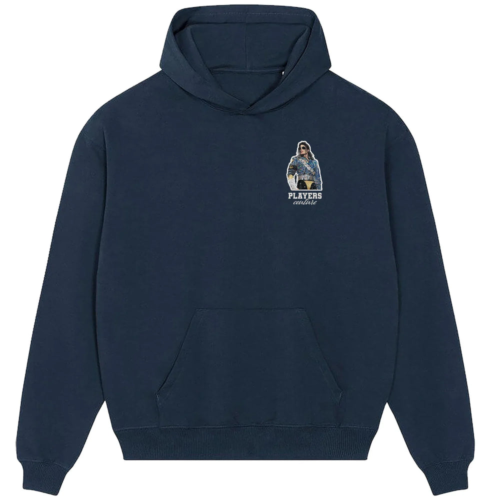 Michael Jackson Glitter Jacket hoodie – white men's hoodie featuring the Michael Jackson Glitter Jacket Players Couture logo