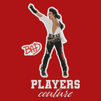 Michael Jackson Dance Badge Men's Hoodie – white close-up detail shot of the Michael Jackson Dance Players Couture logo