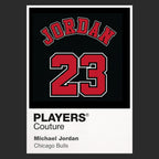 Michael Jordan 23 Black Jersey Frame Men's T-Shirt – black close-up detail shot of the Michael Jordan 23 Black Players
