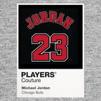 Michael Jordan 23 Black Jersey Frame Men's T-Shirt – black close-up detail shot of the Michael Jordan 23 Black Players