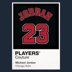 Michael Jordan 23 Black Jersey Frame Men's T-Shirt – black close-up detail shot of the Michael Jordan 23 Black Players
