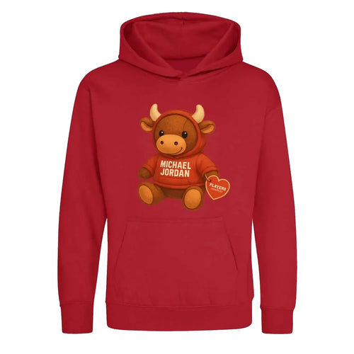 Michael Jordan Bull hoodie – red kids' hoodie featuring the Michael Jordan Bull Players Couture logo
