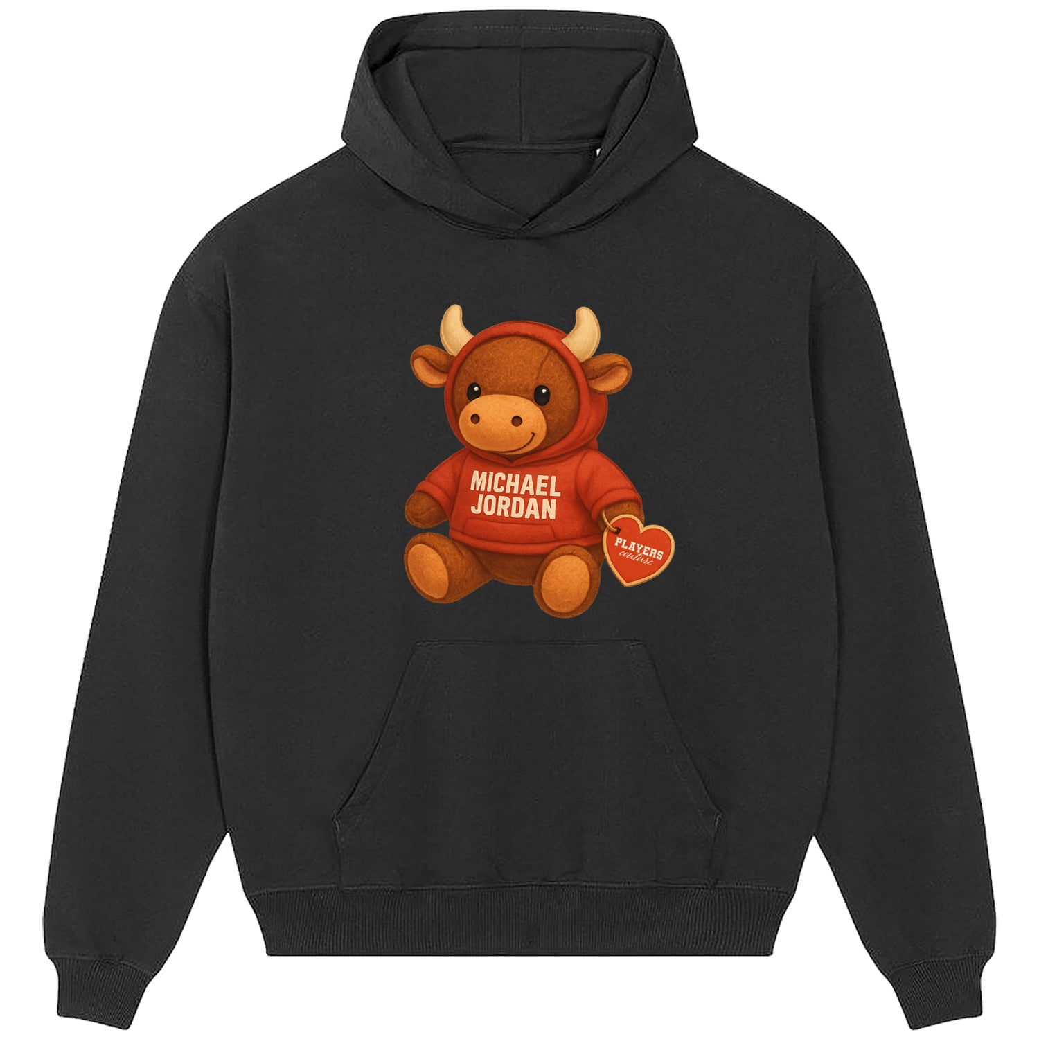 Michael Jordan Bull Logo Players Couture Men's Casual Hoodie Black