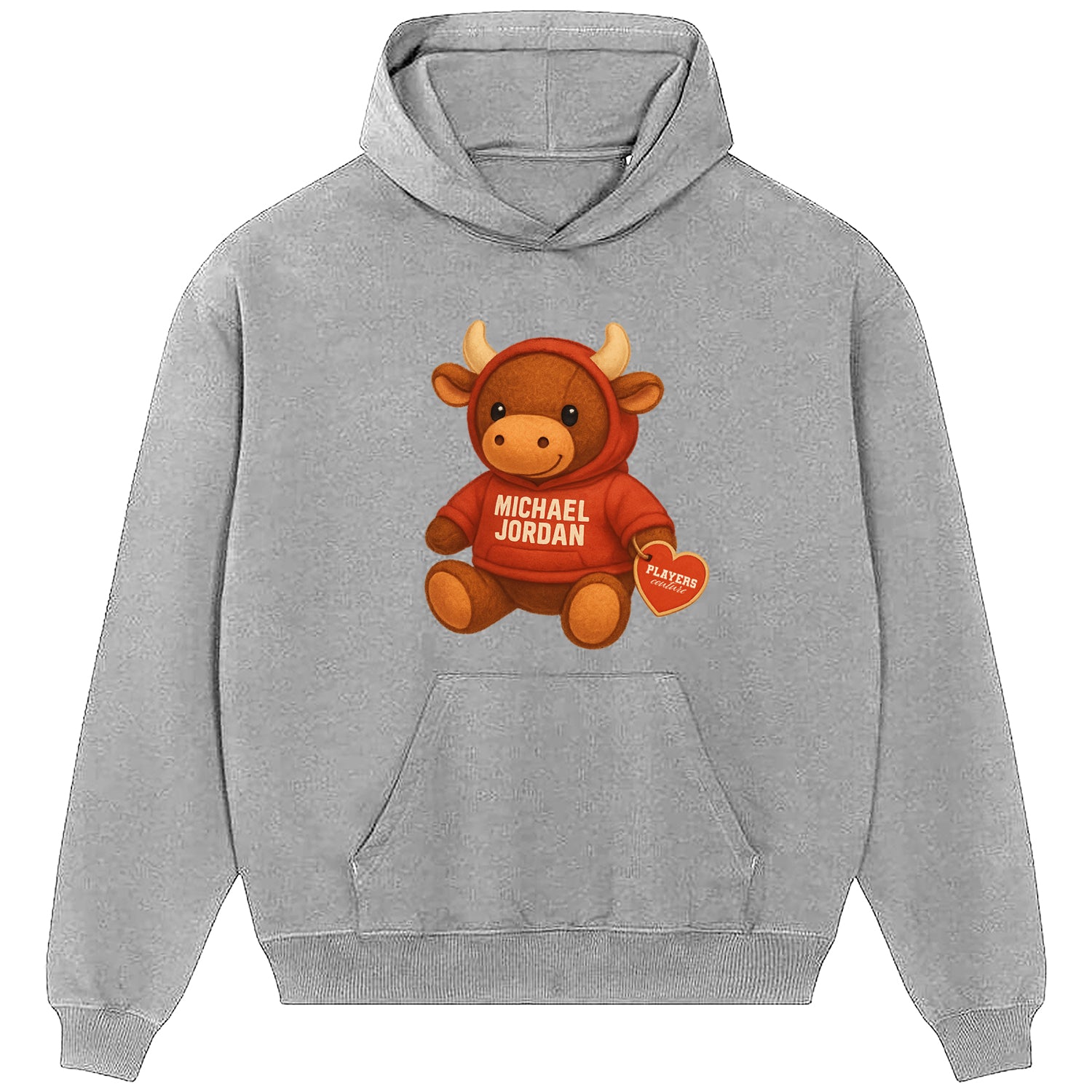 Michael Jordan Bull Logo Players Couture Men's Casual Hoodie Gray