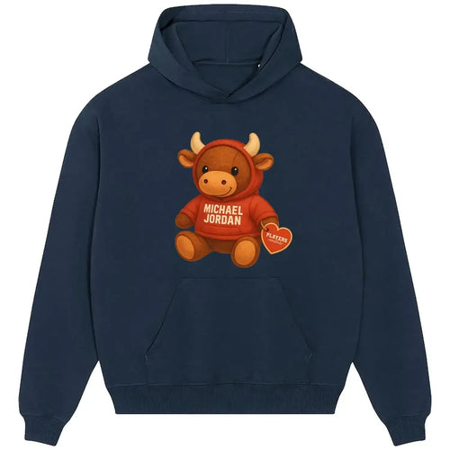 Michael Jordan Bull hoodie – navy men's hoodie featuring the Michael Jordan Bull Players Couture logo